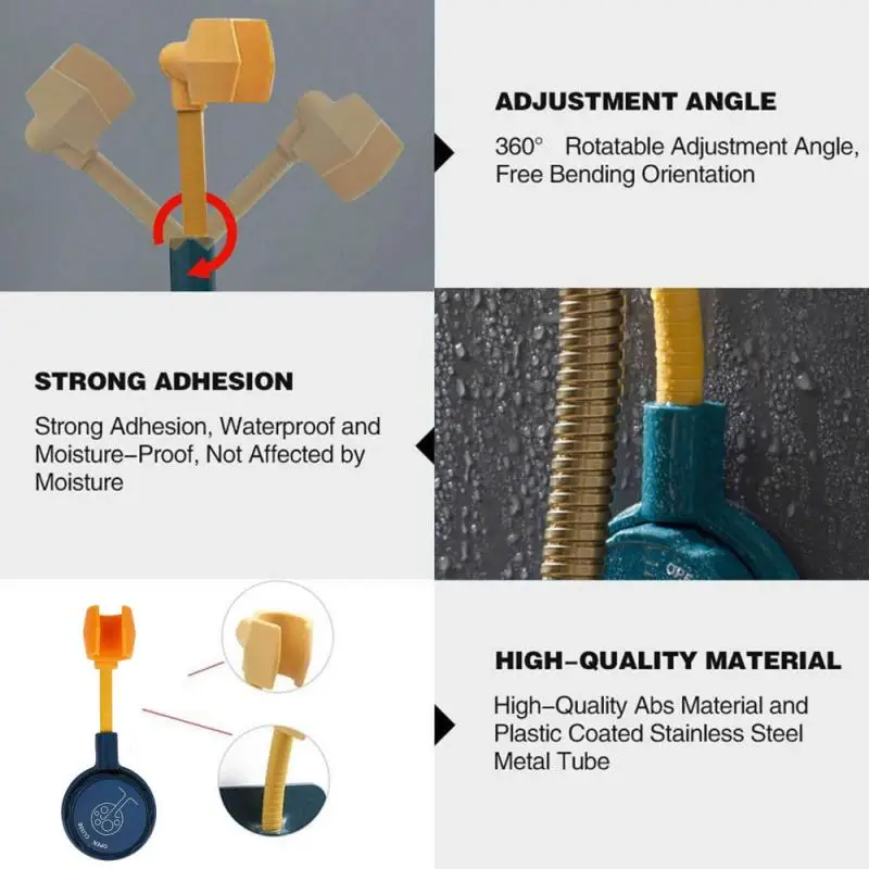 

Shower Adjustment Bracket ABS Coated Metal Tube Shower Bracket Strong Bearing Capacity Bathroom Shower Mounting Bracket Dropship