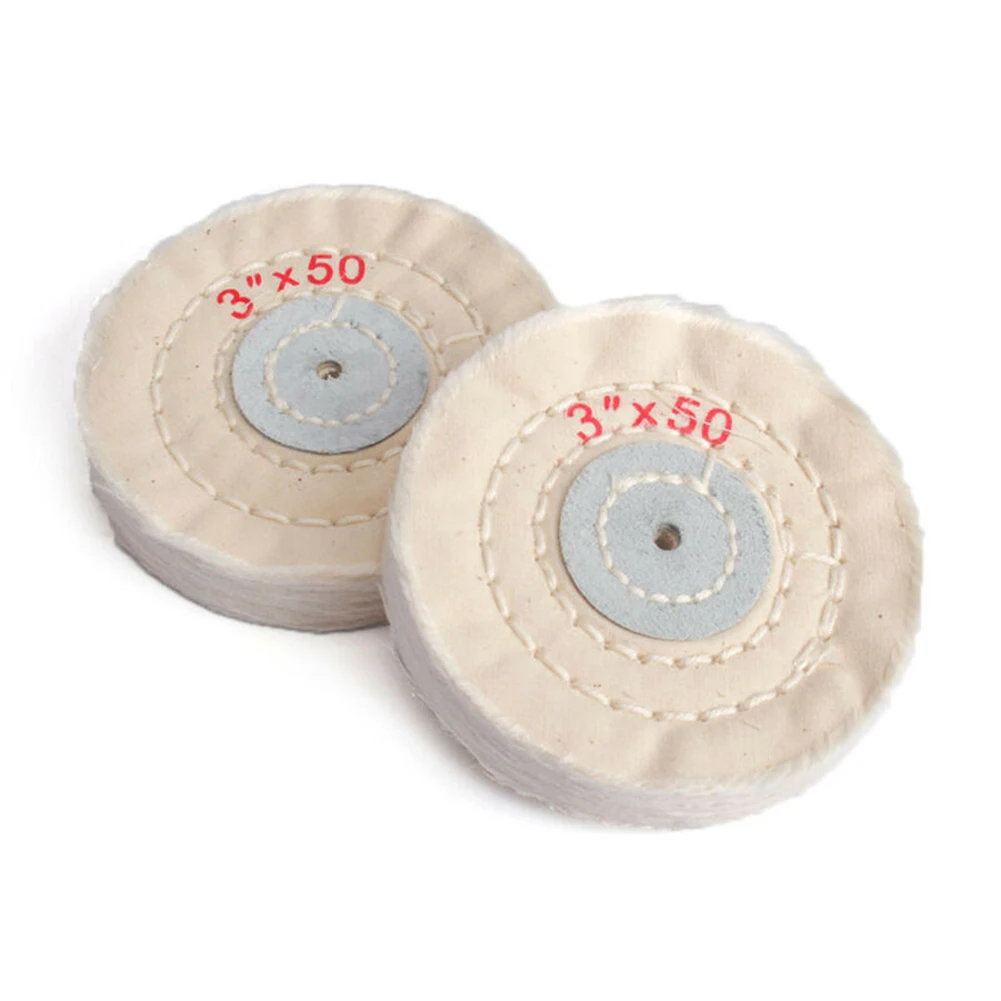 

Kit Cloth Buffing Wheel Set Pack Lot White Replacement Accessories 5Pcs 3\"