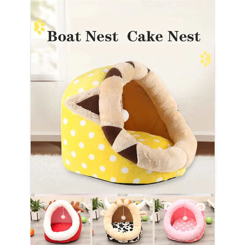 Моющаяся машинная стирка зимняя теплая кровать для собаки домик мягкая питомца