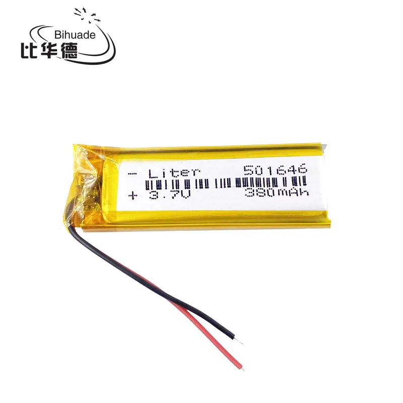 1 шт./лот 3 7 V 380mAh 501646 Литий полимерный литий ионный аккумулятор для Mp3 MP4 MP5