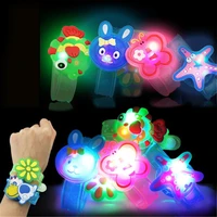 creative cartoon luminous bracelets boys girls flash wrist band glow in dark watch childrens day birthday jewelry gifts