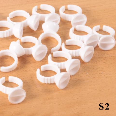 50/100pcs de cola descartável xícara de anel para cílios Tattoo tatuagem Pigmentador de pigmão Extensão de contêiner de cola de cola de cola
