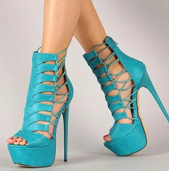 Геометрический синего цвета женские ботильоны на высоком каблуке Туфли высокой