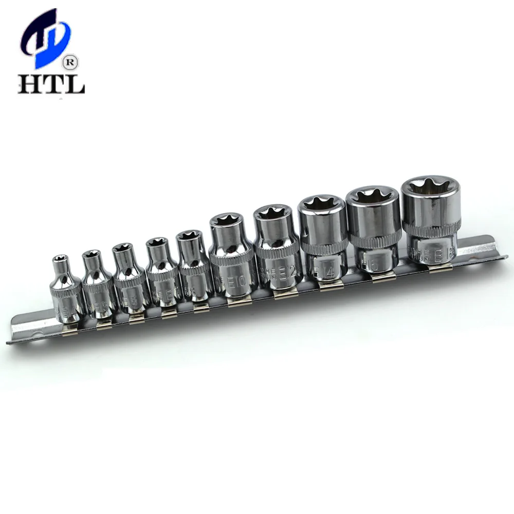 

1/4" Dr. & 3/8" Dr. 10pcs Star Socket Set of Torx Socket E Type