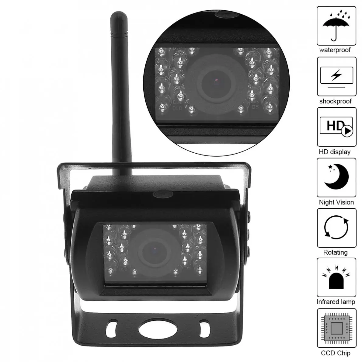 7 дюймовый TFT LCD беспроводной автомобильный монитор заднего вида +