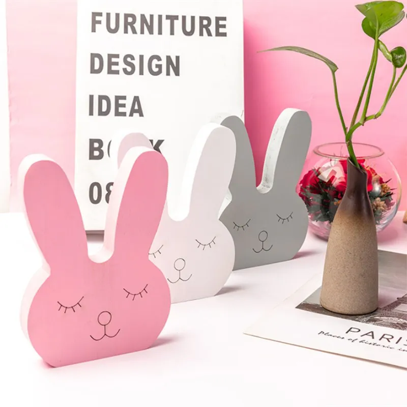 INS скандинавские деревянные украшения в виде кролика для детской комнаты