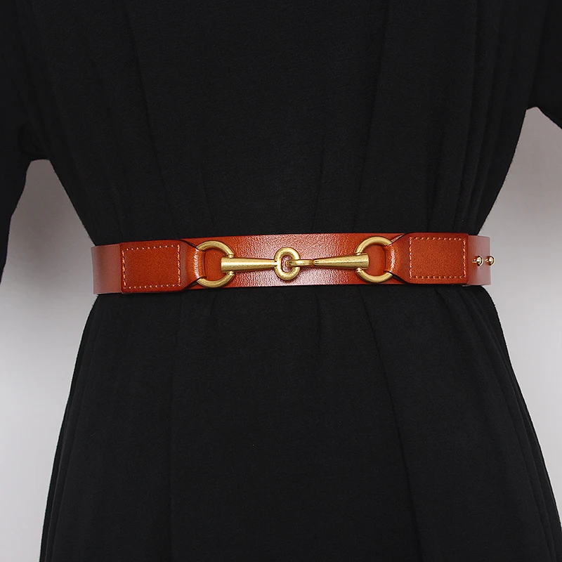 

Simple Design Plain Real Cow Leather Belt Women Waistband Fashion All Match Jean Pant Dress Belt Genuine Leather Waist Belt 2021