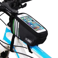 mtbroad bicycle large vapacity tube storage bag mountain bike saddle bag touch screen mobile phone navigation bracket bag