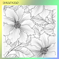 daboxibo sketch flowers clear stamps for diy scrapbookingcard makingphoto album silicone decorative crafts 13x13