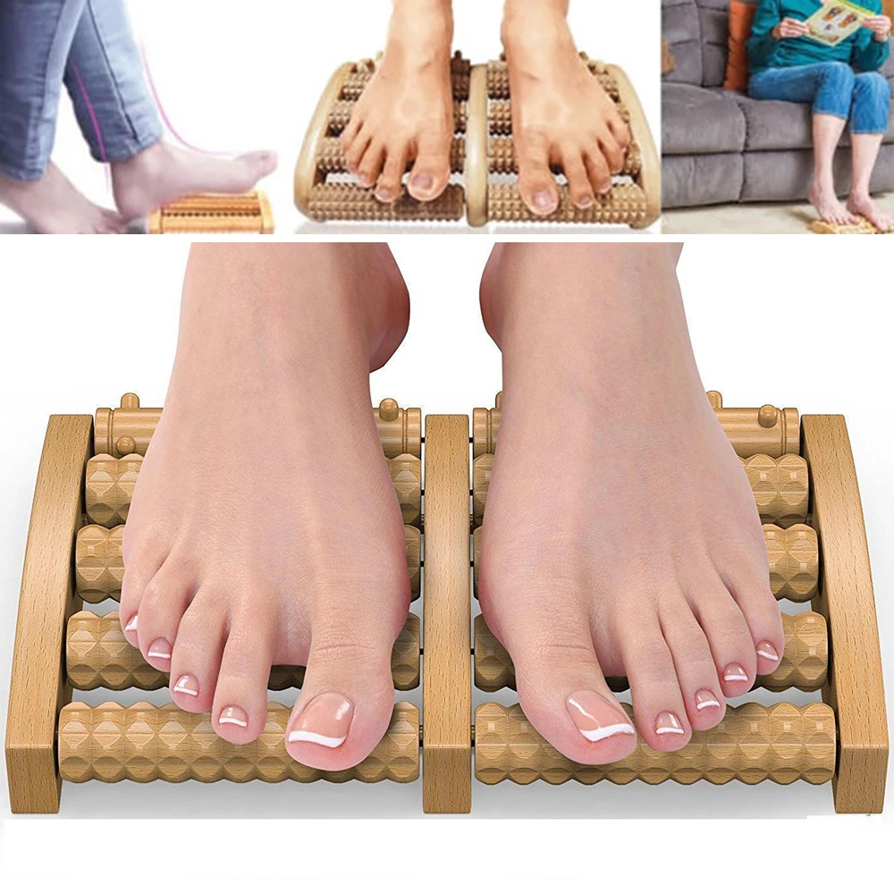 

5 Row Wooden Foot Roller Wood Care Massage Reflexology Relax Relief Massager Spa Gift Anti Cellulite Foot Massager Care Tool