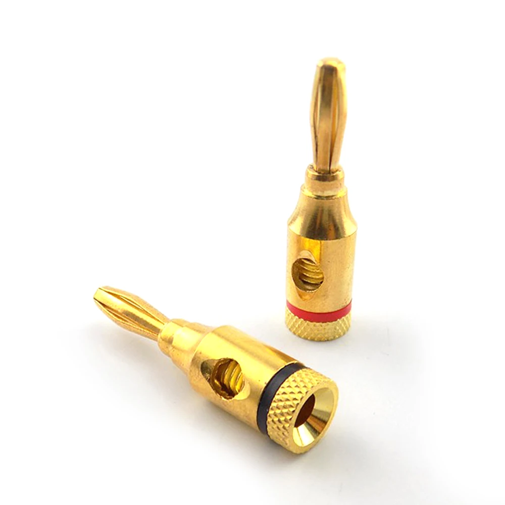 

10Pcs 24k Gold-Plated 4mm Banana Plug Musical Cable Wire Audio Speaker Connector