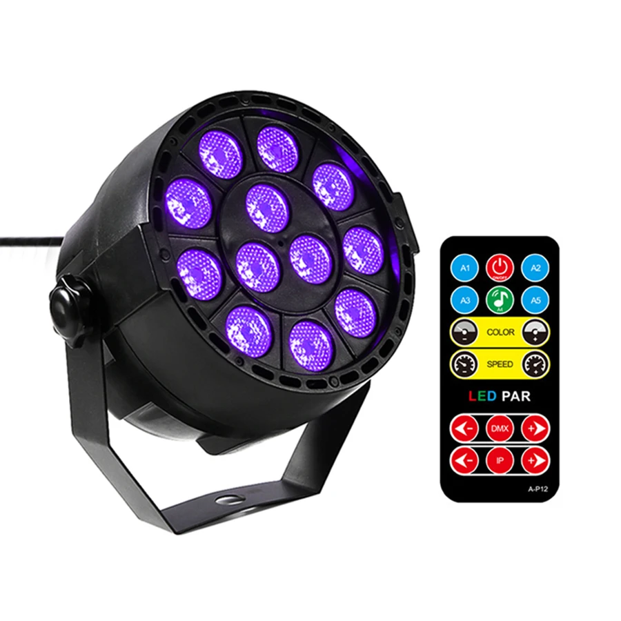 

Thrisdar 36 Вт Светодиодный диско UV фиолетовый черный светильник DMX512 ультрафиолетового LED Par лампа на гвозде для вечерние рождественские лампы д...