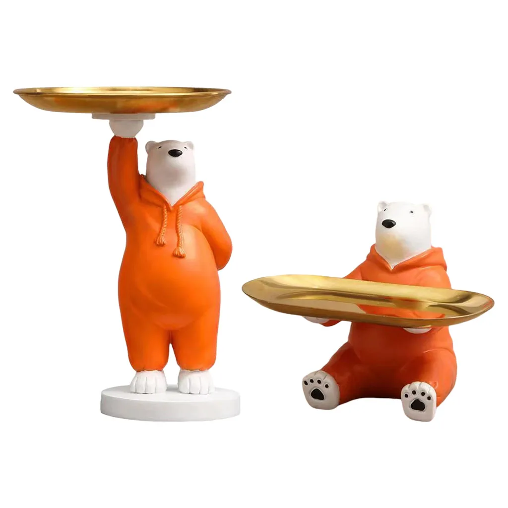Скандинавская скульптура в виде белого медведя поднос для хранения украшение