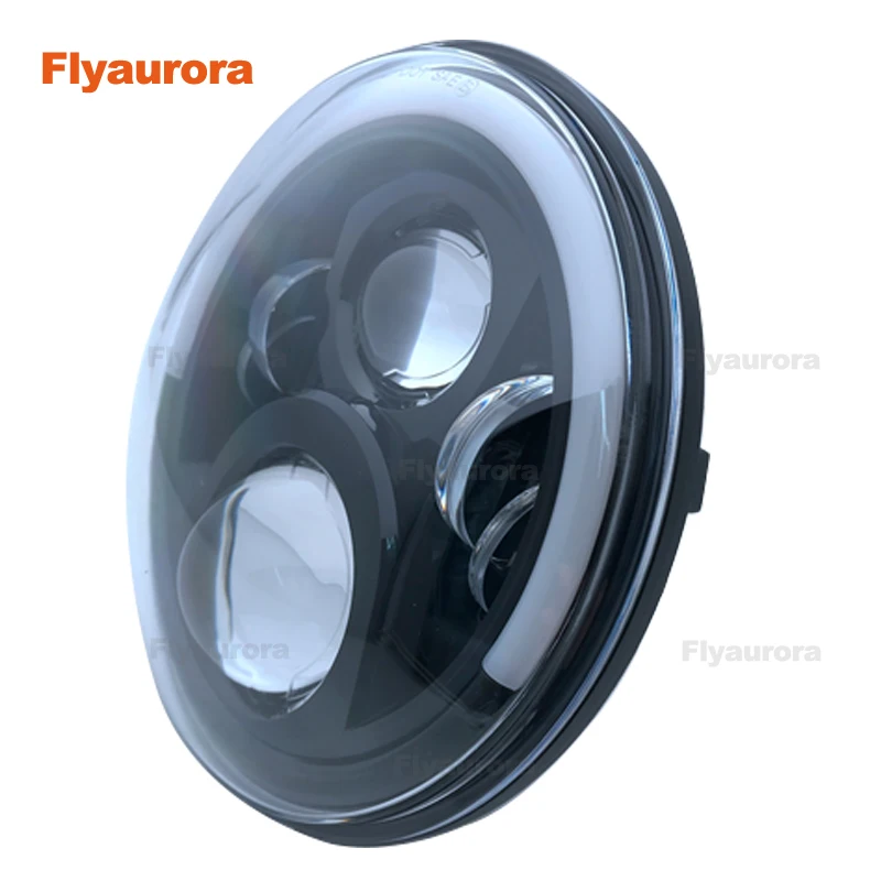 Flyaurora 7 дюймовый светодиодный фары Halo Угол Eyes DRL 12v для Wrangler JK 2 двери 2007 2008 2009 2010 2011