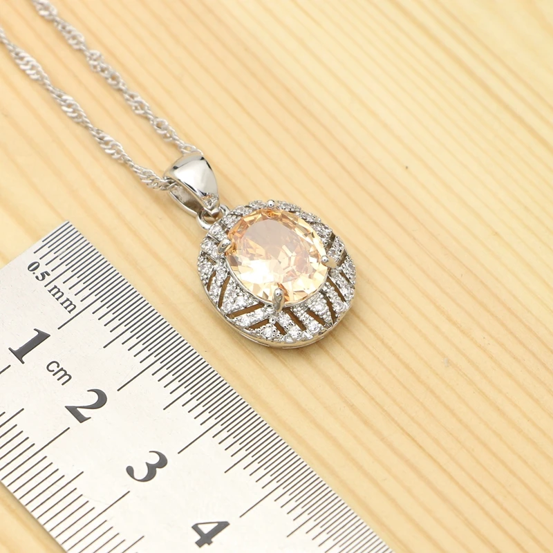 Шампанское яйцо кубического циркония серебро 925 комплекты украшений для женщин