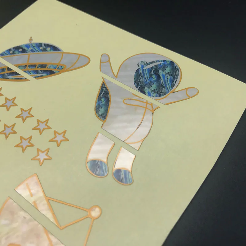 Сделай сам космос астронавт гитары гриф гавайской инкрустация Стикеры наклейки