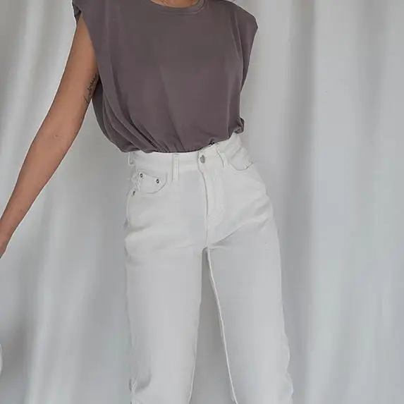 

ZHISILAO New White High Waist Straight Jeans Women Summer 2021 Fashion Ankle-length Denim Pants Plus Size Harem Jeans