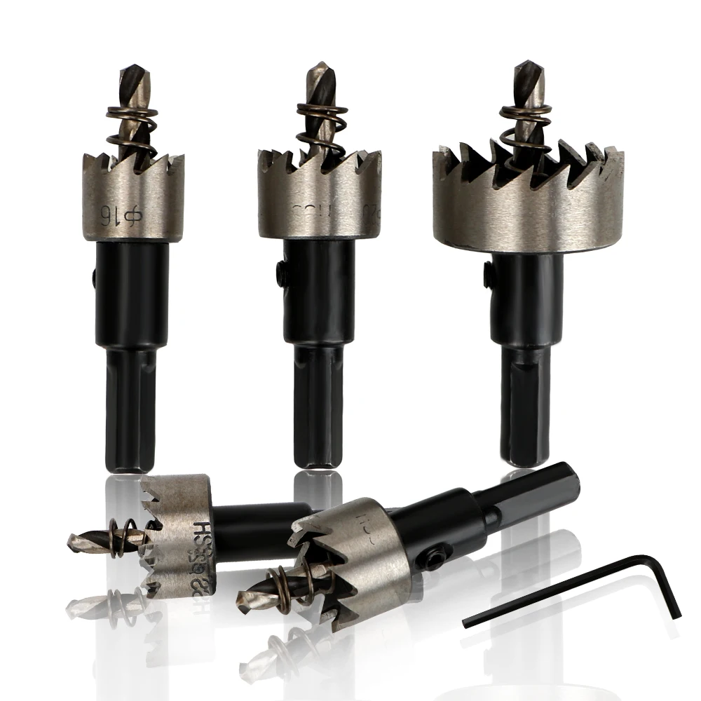 

5PCS/Set Speed Steel Carbide Tip Hole Saw Tooth Cutter Twist Drill Bits Hole Saw HSS Drill Bit Set 16/18.5/20/25/30mm