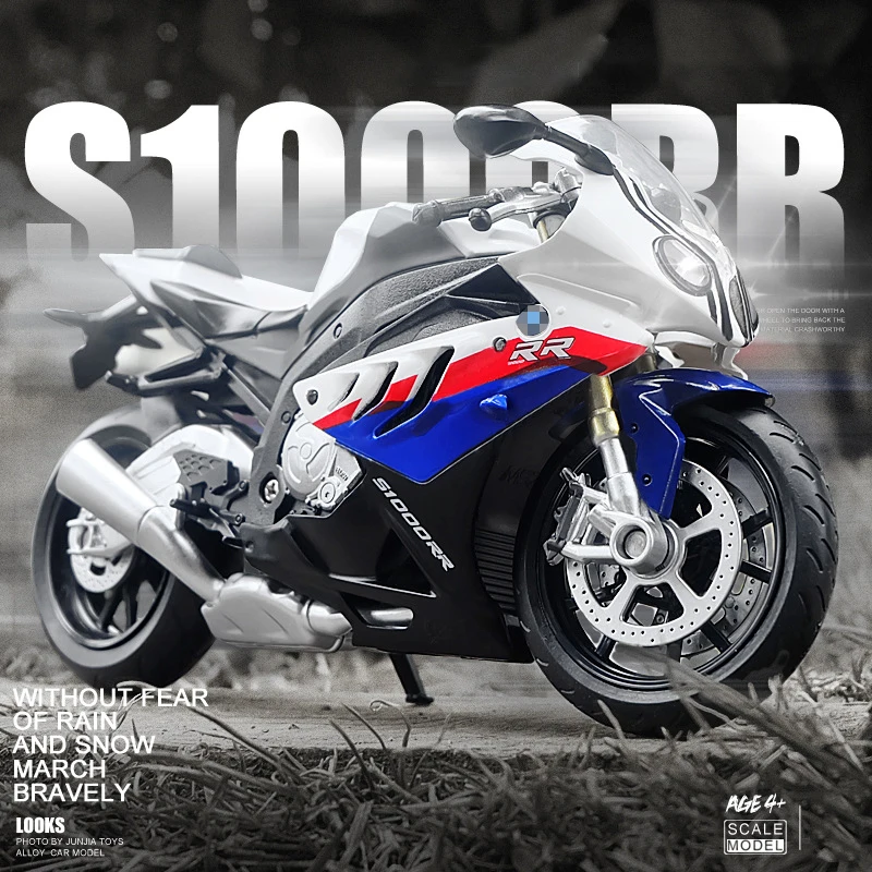 2021 Новый 1:12 литая модель мотоцикла Игрушка S1000RR Реплика со звуком & светильник