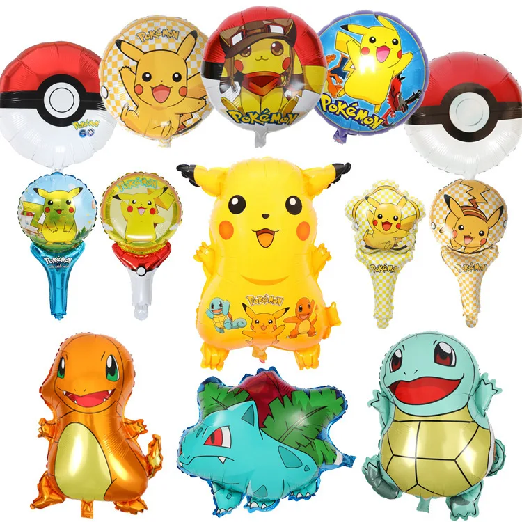 Воздушные шары в форме покемона Пикачу алюминиевый воздушный шар детские