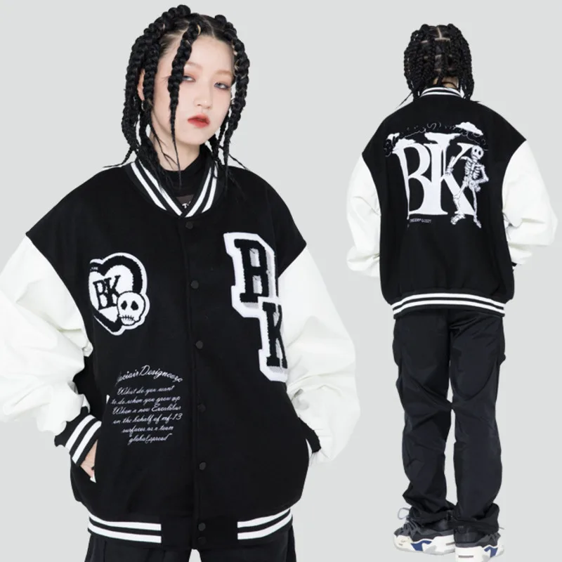 

Baseball Jacket Men's Coat Letter Skull Embroidery 2021 New Streetwear Bomber College Men's And Women's Unisex Jackets