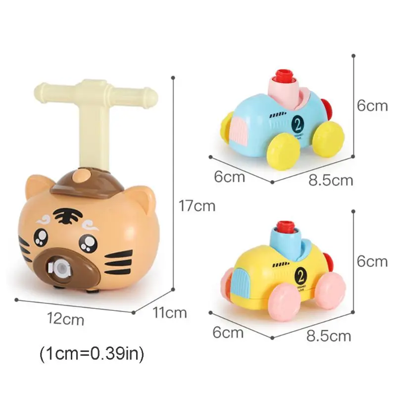 

Education Science Experiment Toy Fun Inertial Cartoon Aerodynamic Balloon Car Q0KB