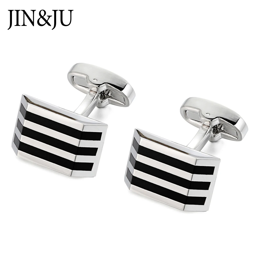 

JIN&JU Formal Business Black Cufflinks For Mens Luxury Quality Shirt Cuff Links Fashion Man Jewelry Relojes Gemelos Camisa