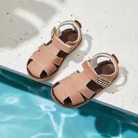 sandq children beach sandals genuine leather summer shoes boys kids navy camel straps clogs classical 2021 new primary school