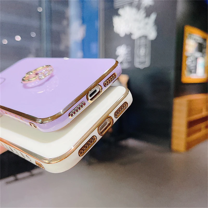 

Side love ring holder mobile phone case for iPhone 11 12 Pro Max mini SE 2020 X XR XS Max 7 8 Plus all-inclusive anti-fall case