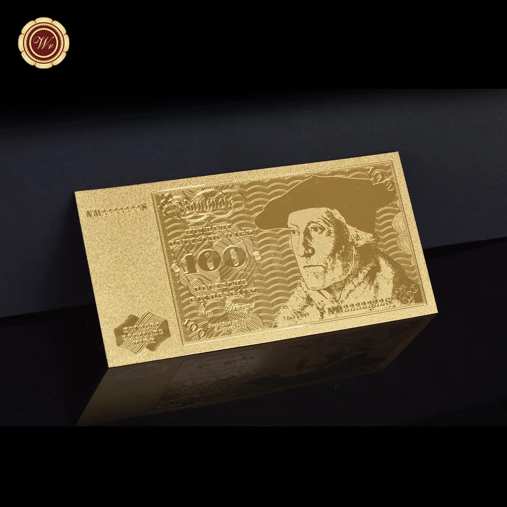 Немецкое обычное золото 100 немецкая марка банкнота удивительная позолоченная