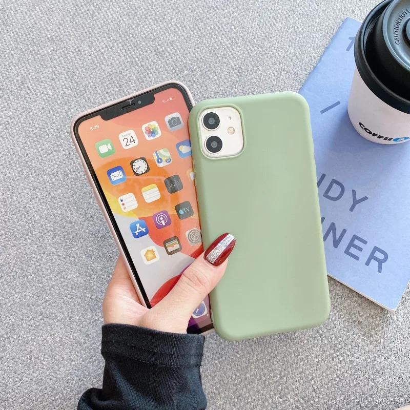 Роскошный силиконовый чехол для телефона iPhone 11 12 Pro Max mini мягкий карамельного