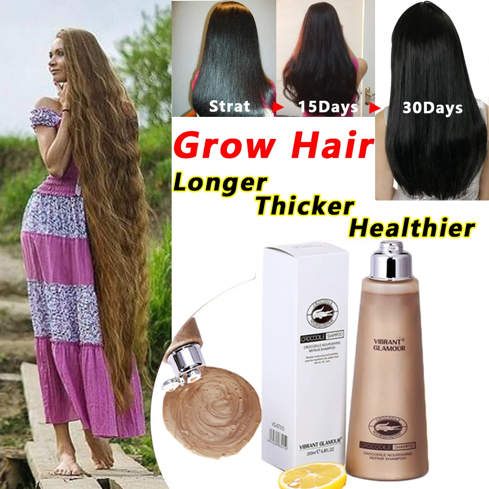 200ml Crocodile Hair Growth Shampoo Anti Hair Loss Treatment Fast Growth Longer thicker for Men Women Best Hair Growth Products