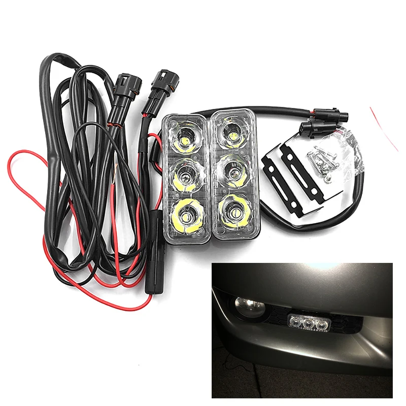 2 шт. автомобиля Универсальный Габаритные огни 3 светодиодный лампы DRL