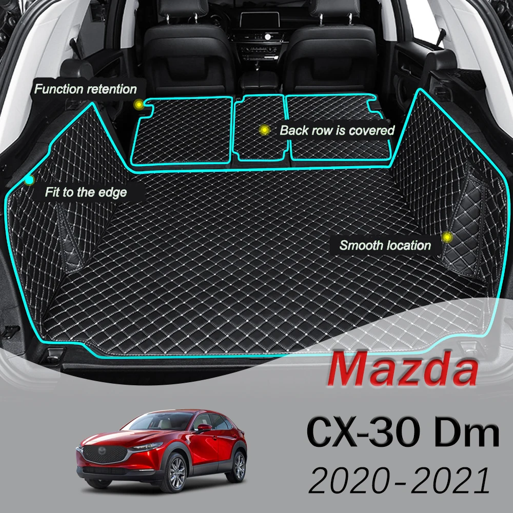 

Кожаный коврик для Mazda CX-30 Dm 2020 2021, подкладка для груза, полностью закрытый коврик для багажника автомобиля, аксессуары для грузового отделен...