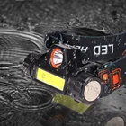 Портативный мощный светодиодный налобный фонарь, водонепроницаемый Головной фонарь XPE + COB со встроенным аккумулятором, 5000 люмен, зарядка через USB