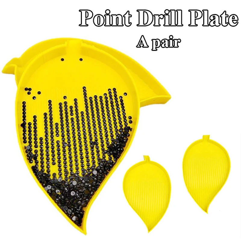 

1Pc Large Capacity Leaf-shaped Point Drill Plate Diamond Painting Tray Embroidery Tool Rhinestone Capacity Plate DIY Accessories