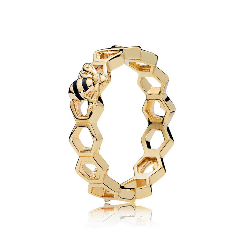 Подлинное 925 пробы Серебряное Оригинальное блестящее кольцо Европы с Пчелой для