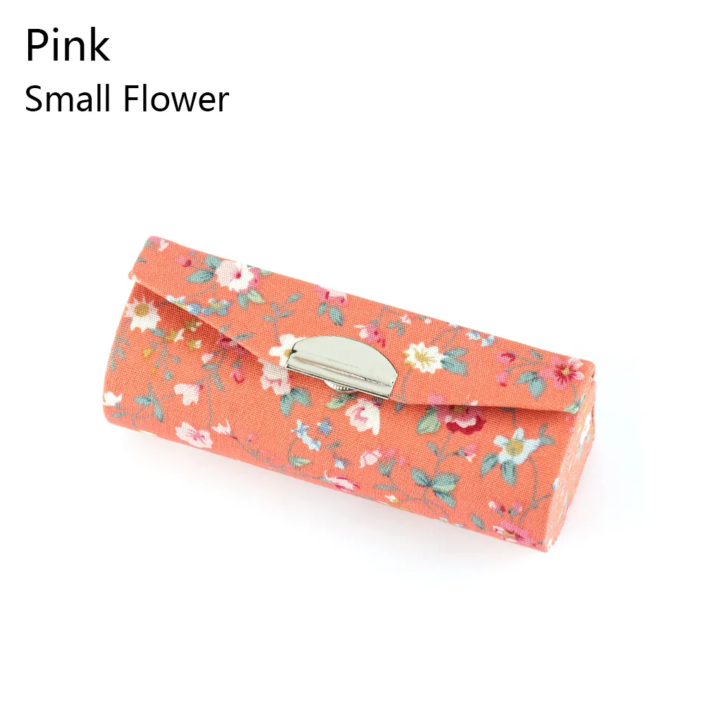 pink Small Flower 1 шт. ретро вышитый тканевый чехол для губной помады парчовая поверхность цветочный дизайн блеск для губ коробка мини зеркало для хранения аксессуары для макияжа - Цвет: pink Small Flower