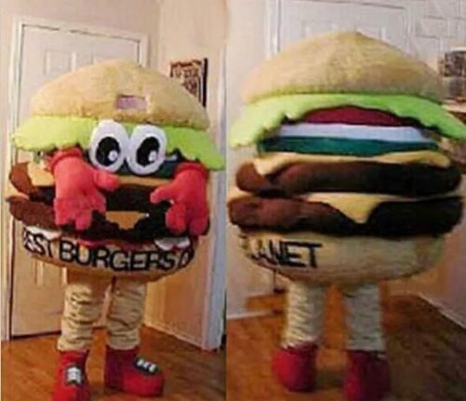

The Hamburger Mascot Costume Cosplay Clothing Carnival Christmas Adult High Quality Cartoon Character Unisex Clothing