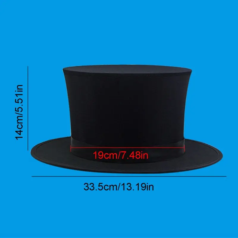 

2021 New Black Folding Top Hat Spring Tricks Essential Supplies Stage Accessories