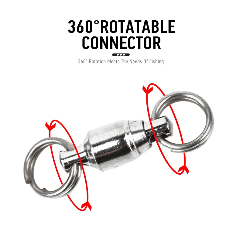 

Ardea 30PCS/Lot Metal Ball Bearing Swivel Solid Rings Fishing Connector Ocean Boat Fishing Hooks Quick Fast Link Connector