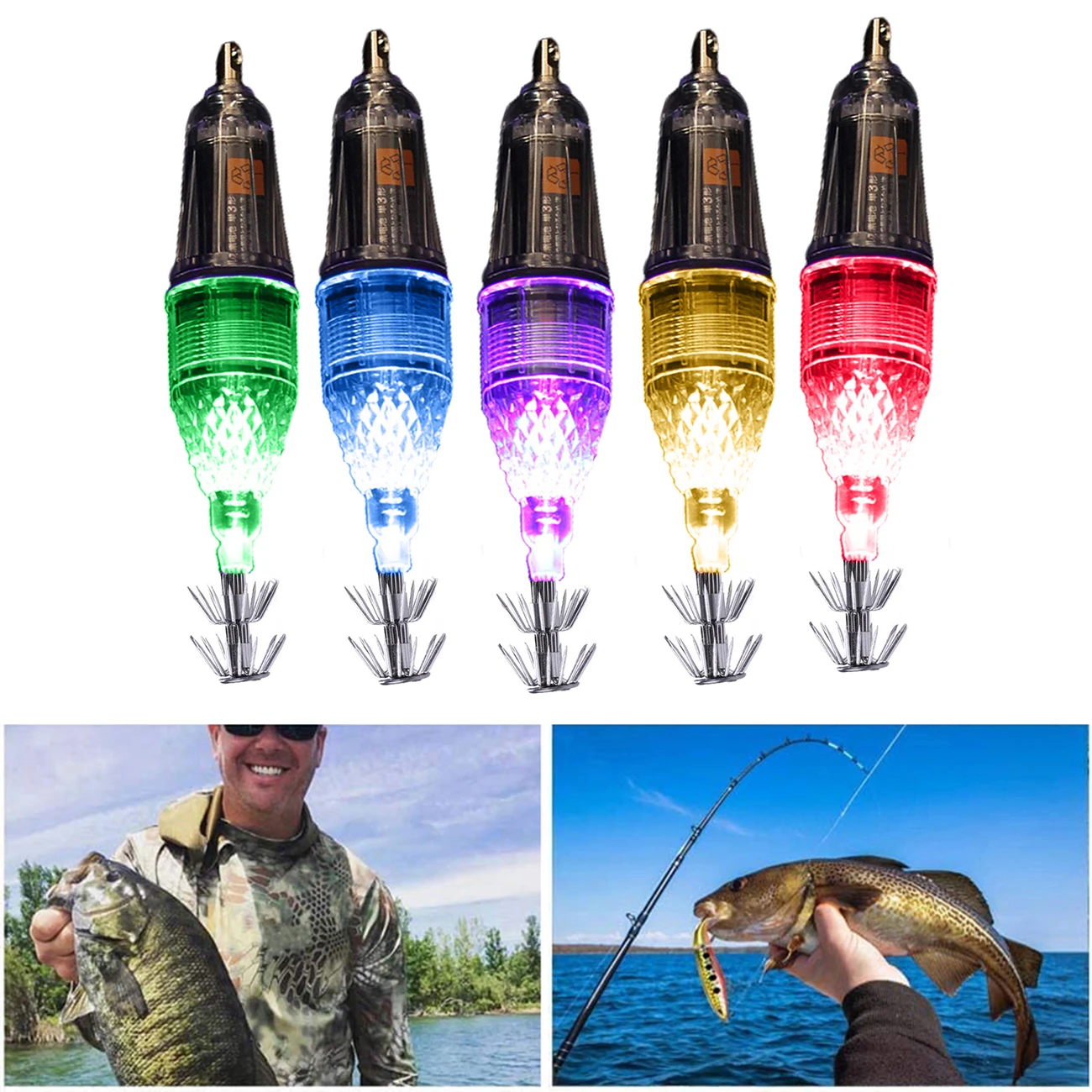 

LED Fishing Lure with Hook Night Flashing Fishing Lamp Underwater Fishing Light Squid lamp Lures Fishing Tackle