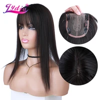 lydia for women straight synthetic mixed hair extensions toppers with bangs clips in hairpiece natural black hairline wig 16inch