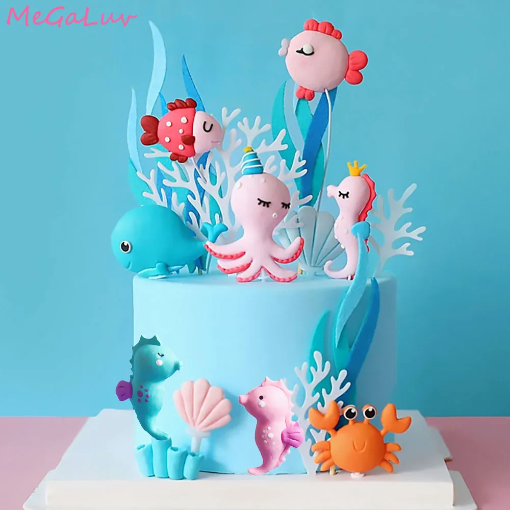 

Mermaid Cake Toppers Ocean World Mermaid Cake Decoration Under the Sea Party Baby Shower Girl Birthday Mermaid Party Decorations