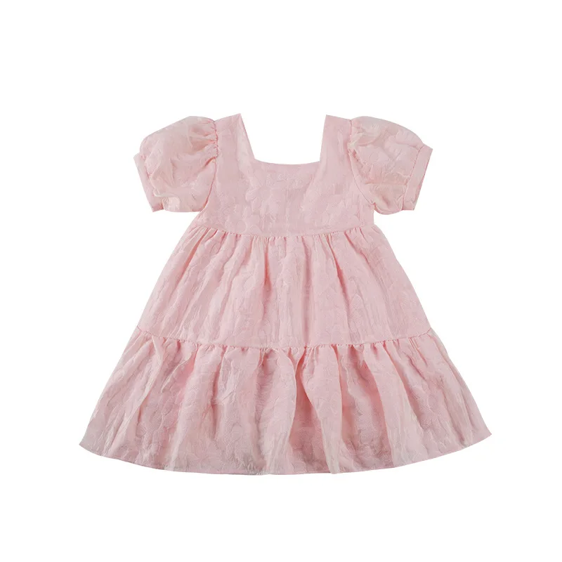 

2021 Summer Sweet Mom and Daughter Dress Family Matching Outfits Pink Blue Mother Daughter Matching Clothes Woman Girls Dress