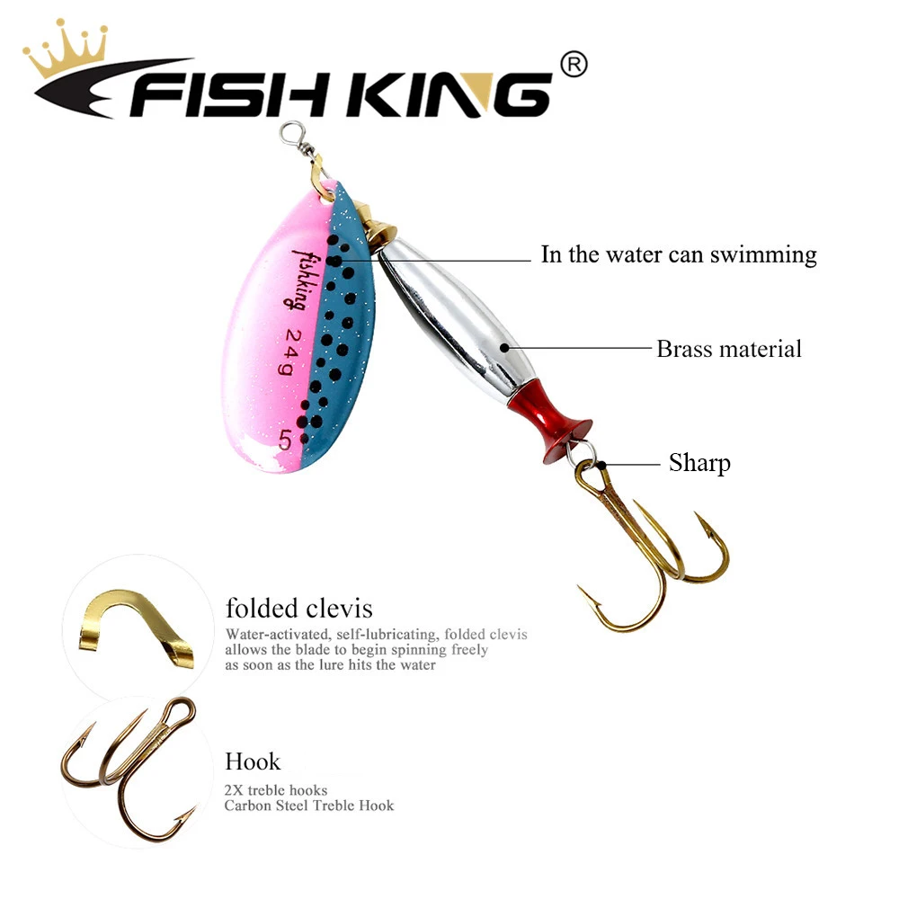 FISH KING 18 г/24 г Длинные литые Спиннеры для глубокого бега приманка рыбалки