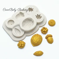 3d nut christmas fondant cake silicone mold chocolate candy molds cookies pastry biscuits mould diy cake decoration baking tools