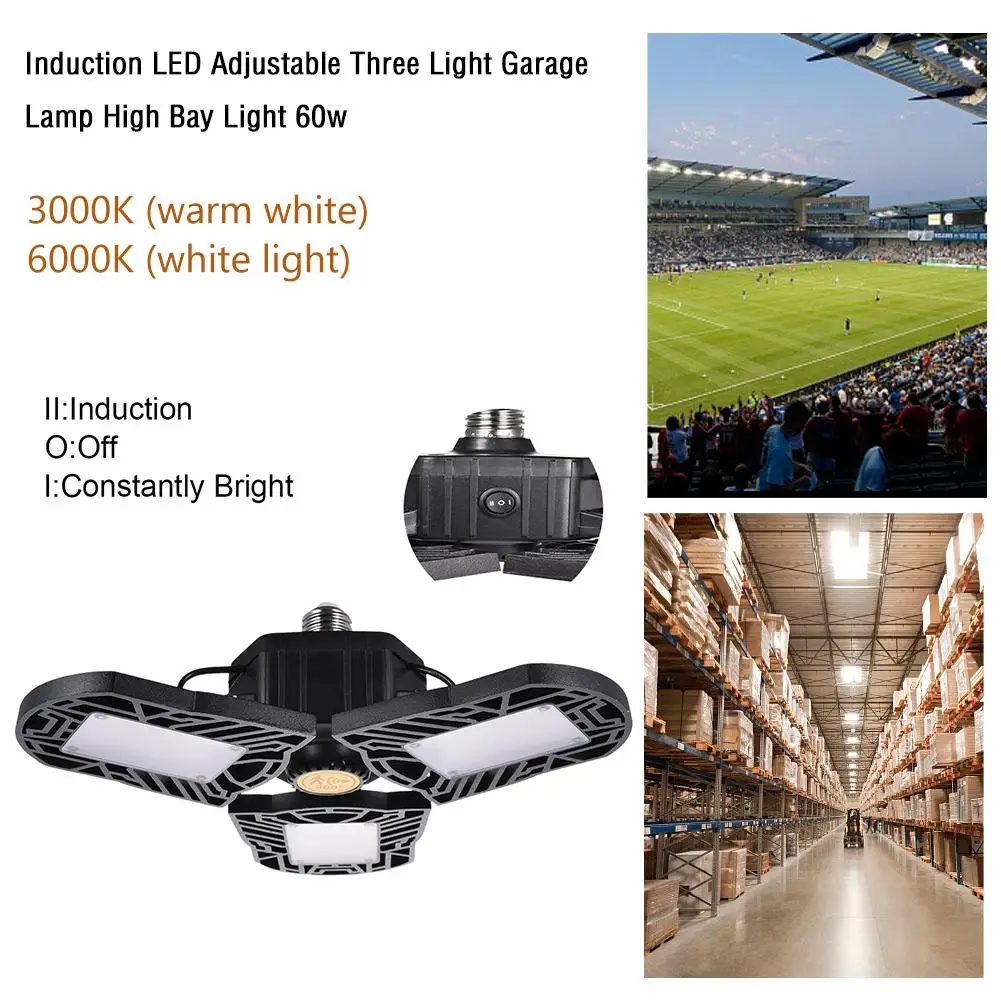 

workshop LED Lighting bright E27 60W UFO LED High Bay Light Garage Lamp AC 85-265V Waterproof IP65 Industrial Lighting 6000LM