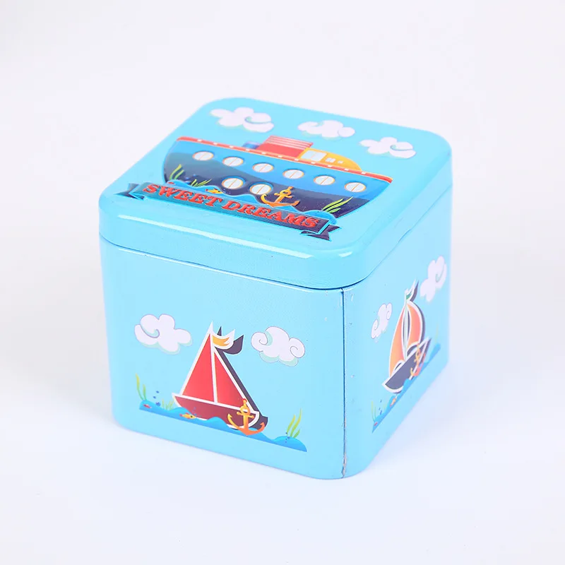 Бесплатная доставка! 1 партия = 12 шт.! Красивая квадратная железная коробка с