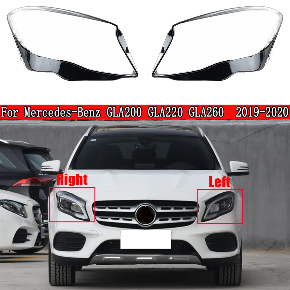 Car Front Headlight Lens For Mercedes-Benz GLA200 GLA220 GLA260  2019 2020 Lampshade Glass Lampcover Caps Headlamp Shell Cover